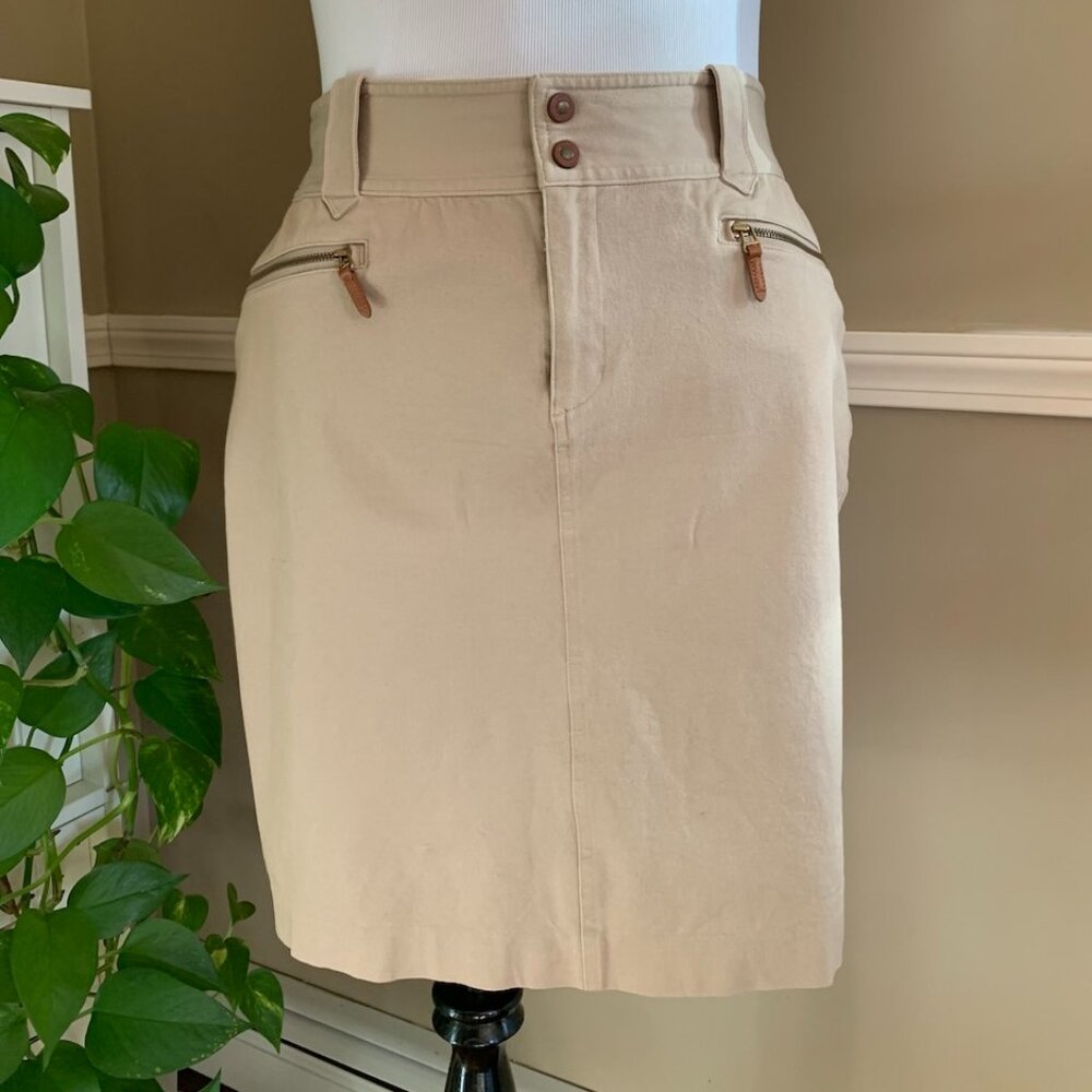 Ralph Lauren Stretch Khaki Straight Skirt